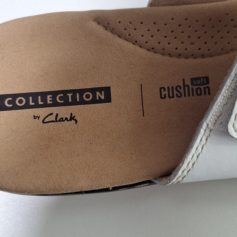 Clarks White Leather Sandals Leisa Spring